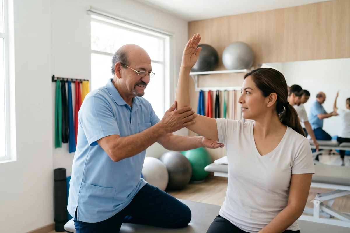 Sesión de fisioterapia y rehabilitación en NaturaVic